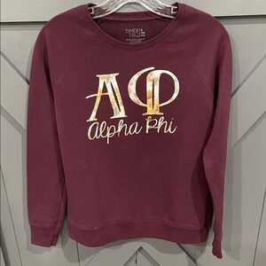 Time and Tru Maroon Alpha Phi Sweatshirt Adult Small